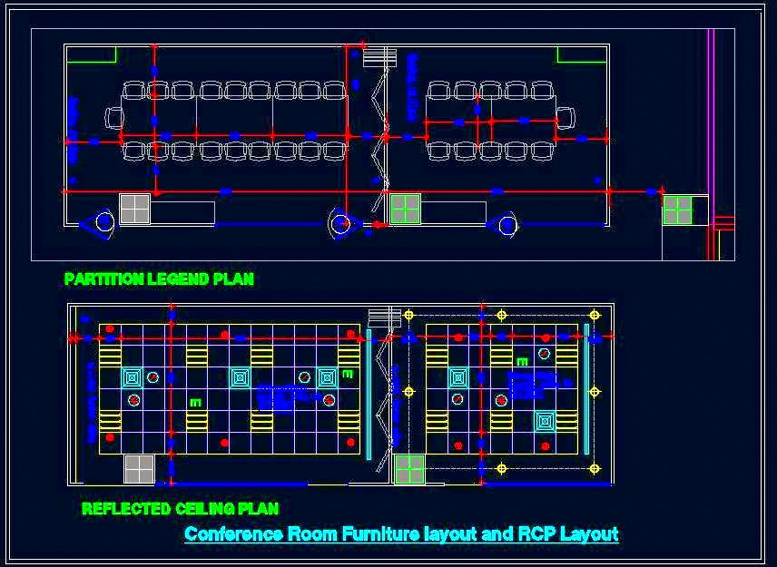 Conference Room Layout DWG- 30-Person Capacity with Partition